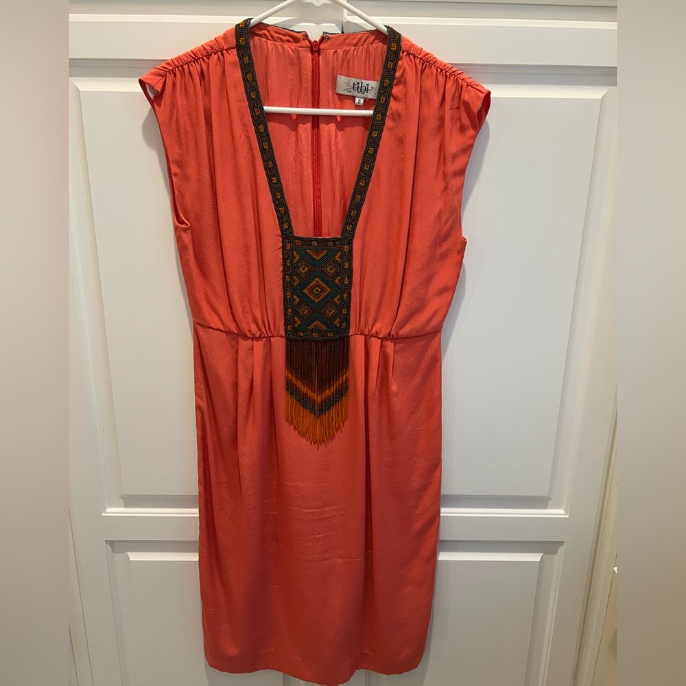Tibi silk and beaded dress